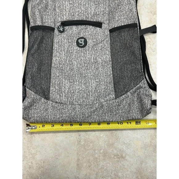 Geckobrands Drawstring Backpack Black‎ Gray Sports Bag - Picture 10 of 11